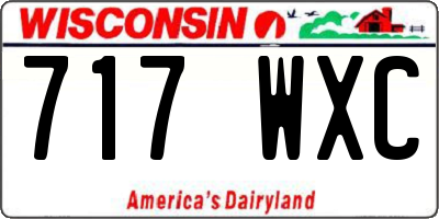 WI license plate 717WXC