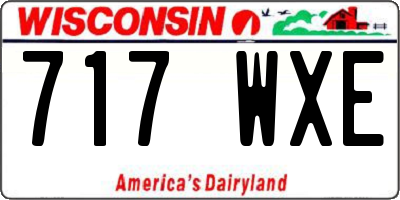 WI license plate 717WXE