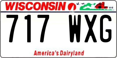WI license plate 717WXG
