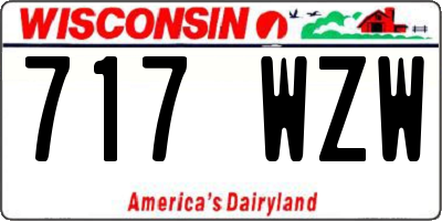 WI license plate 717WZW
