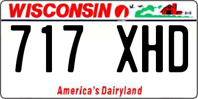 WI license plate 717XHD