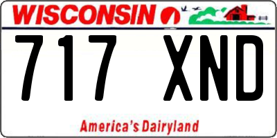 WI license plate 717XND
