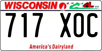 WI license plate 717XOC