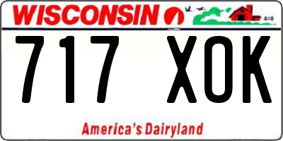 WI license plate 717XOK