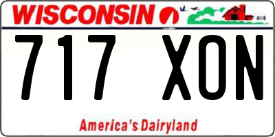 WI license plate 717XON