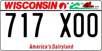 WI license plate 717XOO