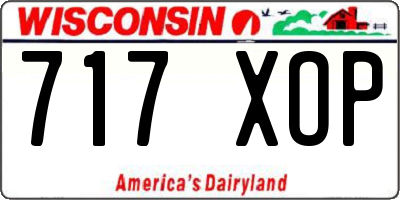 WI license plate 717XOP