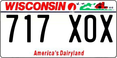 WI license plate 717XOX