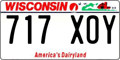 WI license plate 717XOY