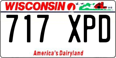 WI license plate 717XPD