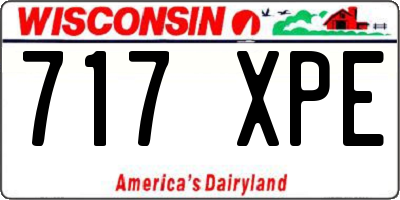 WI license plate 717XPE