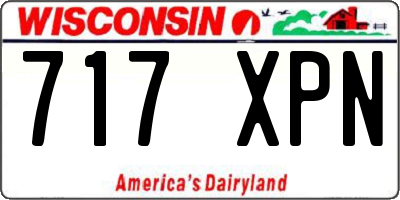 WI license plate 717XPN