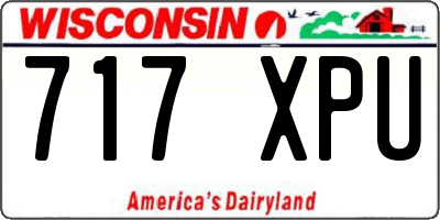 WI license plate 717XPU
