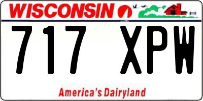 WI license plate 717XPW
