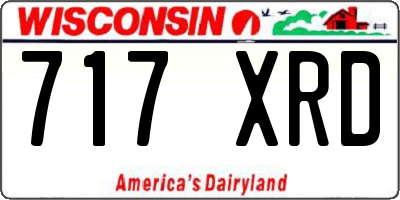 WI license plate 717XRD