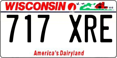 WI license plate 717XRE