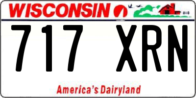 WI license plate 717XRN
