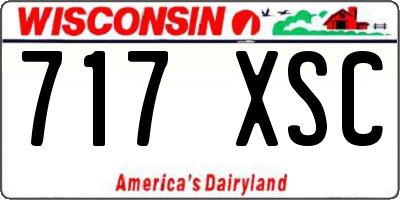 WI license plate 717XSC