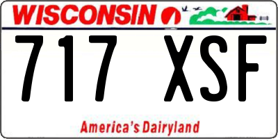 WI license plate 717XSF