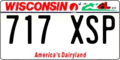 WI license plate 717XSP