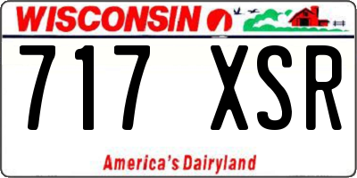 WI license plate 717XSR