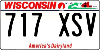 WI license plate 717XSV