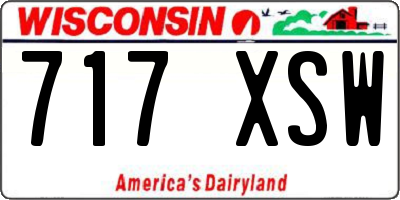 WI license plate 717XSW