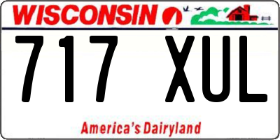 WI license plate 717XUL