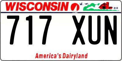 WI license plate 717XUN