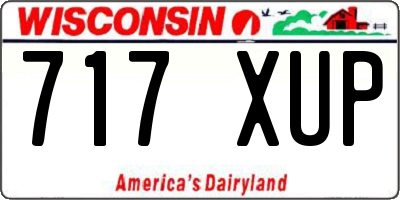 WI license plate 717XUP