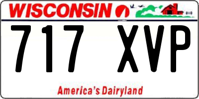 WI license plate 717XVP
