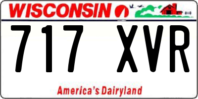 WI license plate 717XVR