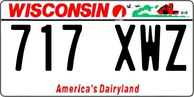 WI license plate 717XWZ