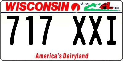 WI license plate 717XXI