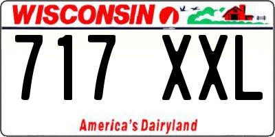 WI license plate 717XXL