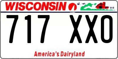 WI license plate 717XXO