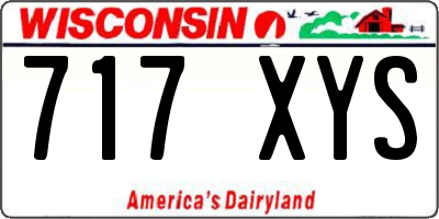 WI license plate 717XYS