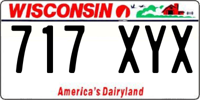 WI license plate 717XYX