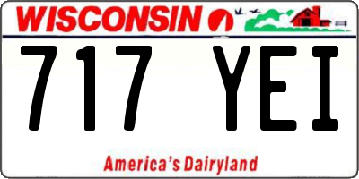WI license plate 717YEI