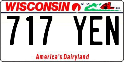 WI license plate 717YEN