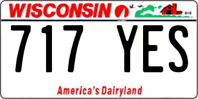 WI license plate 717YES