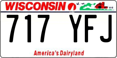 WI license plate 717YFJ