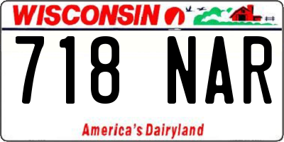 WI license plate 718NAR