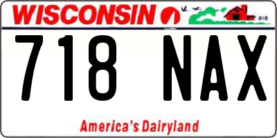 WI license plate 718NAX