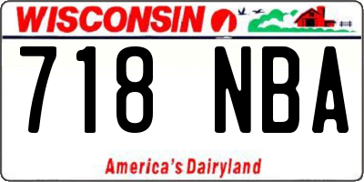WI license plate 718NBA