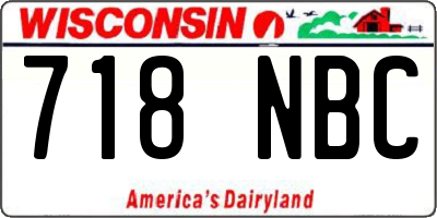 WI license plate 718NBC