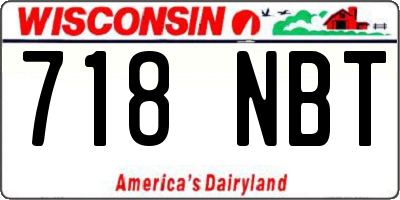 WI license plate 718NBT