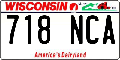 WI license plate 718NCA