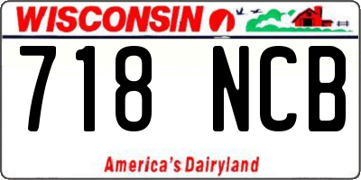 WI license plate 718NCB