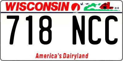 WI license plate 718NCC